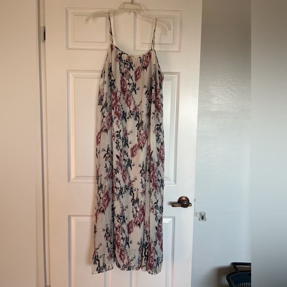Lovestitch Floral Smocked Dress in Cream and Pink